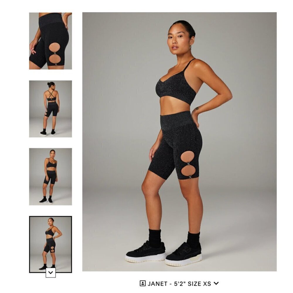 Savage X Fenty Bawdy Black Sparkly Baddie Knit Black Short Size XXL 18-20